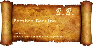 Barthos Bettina névjegykártya